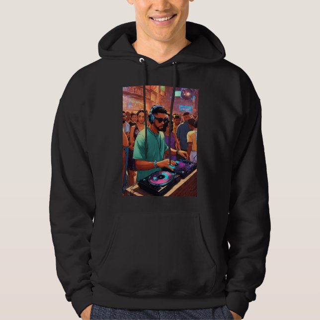 Veste À Capuche "Beats in Black : Sweater inspiré par DJ" (Devant)