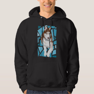 Veste À Capuche beau roux roux Husky sibérien avec les yeux bleus