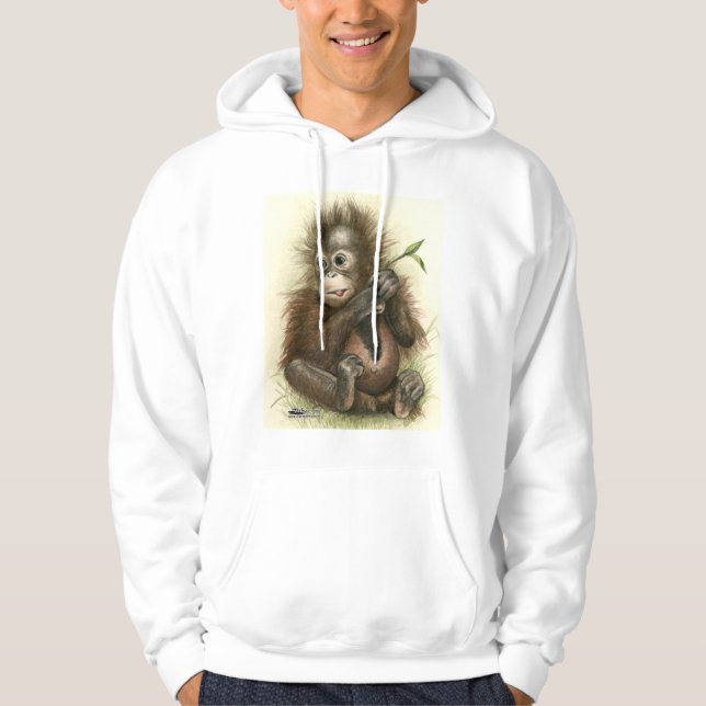 Veste À Capuche Bébé d'orang-outan avec le feuille (Devant)