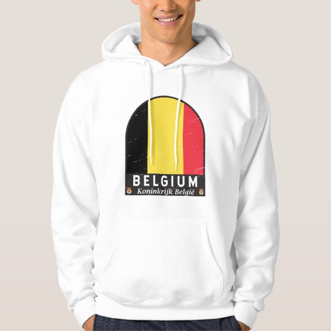 Veste À Capuche Belgique - Emblème Distorsion Vintage (Devant)