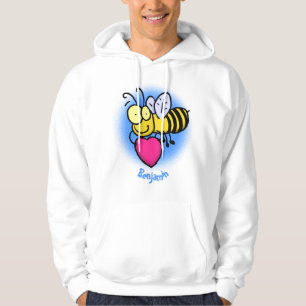 Veste À Capuche Belle abeille drôle avec dessin animé du coeur