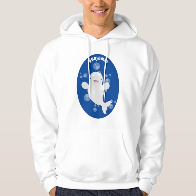 Veste À Capuche Béluga mignon bulles dessin de dessin animé (Devant)