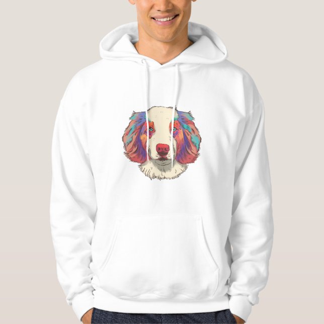 Veste À Capuche Berger australien réaliste (Devant)