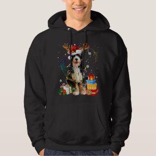 Veste À Capuche Bernedoodle Reindeer Feux de Noël Drôle Chien Xm