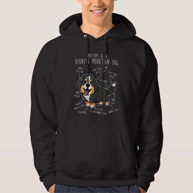 Veste À Capuche Bernese Mountain Dog Anatomy  Cute Pet Dog Mom Dog (Devant)