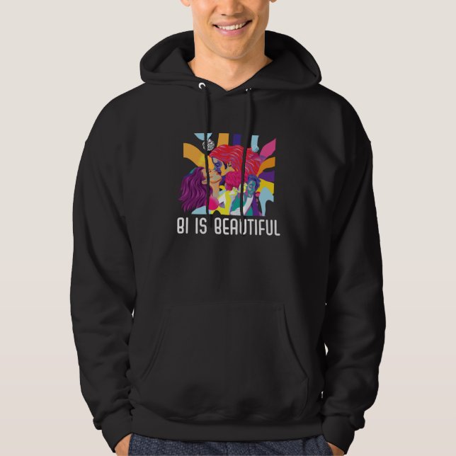 Veste À Capuche Bi Is Beautiful Bisexual Rainbow Pride Bisexuality (Devant)