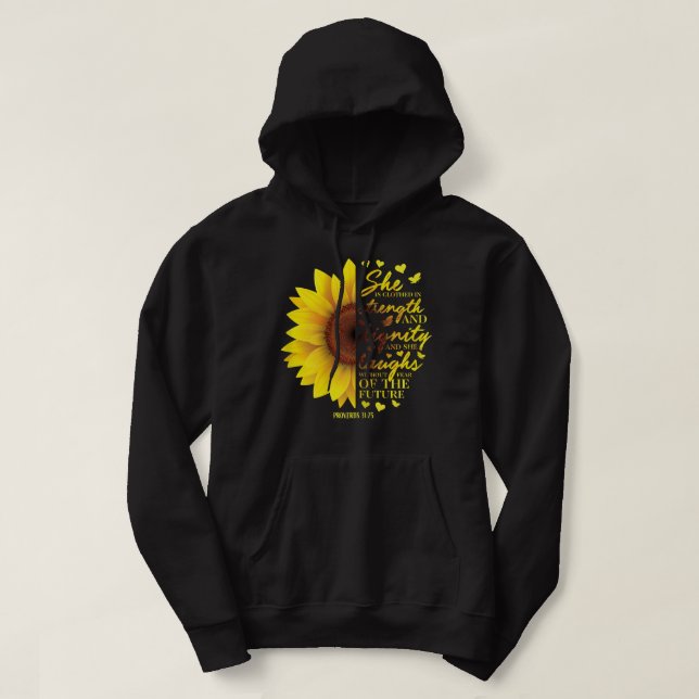 Veste À Capuche Bible chrétienne Verse Tournesol Écriture Religion (Design devant)