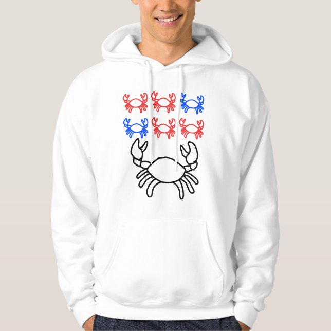 Veste À Capuche Big and Small Crab Outline Design (Devant)