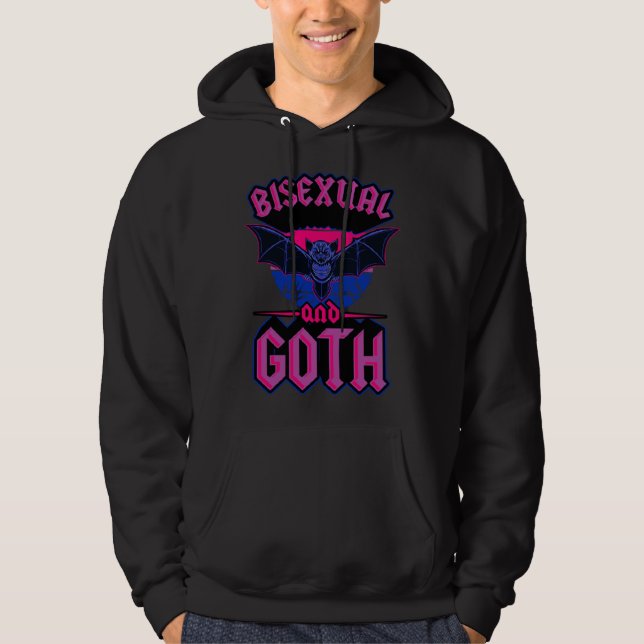 Veste À Capuche Bisexual And Goth Gothic Emo Bat Pride LGBTQ Hallo (Devant)