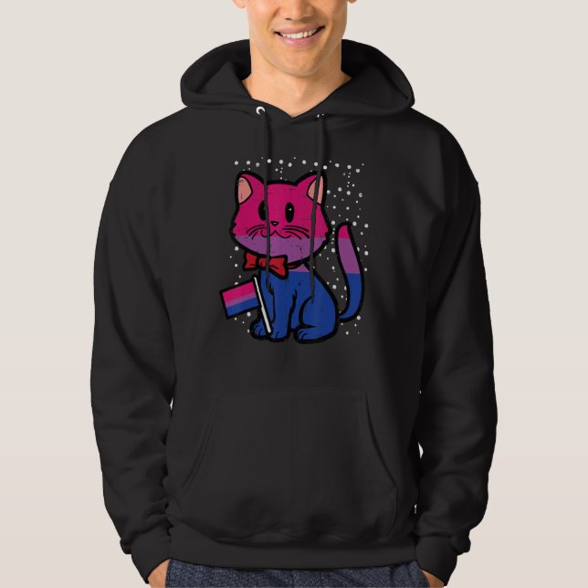 Veste À Capuche Bisexual Cat Flag Bi Pride Lgbtq Girls Kids Toddle (Devant)