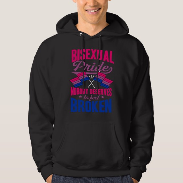 Veste À Capuche Bisexual Pride Nobody Deserves To Feel Broken Bise (Devant)