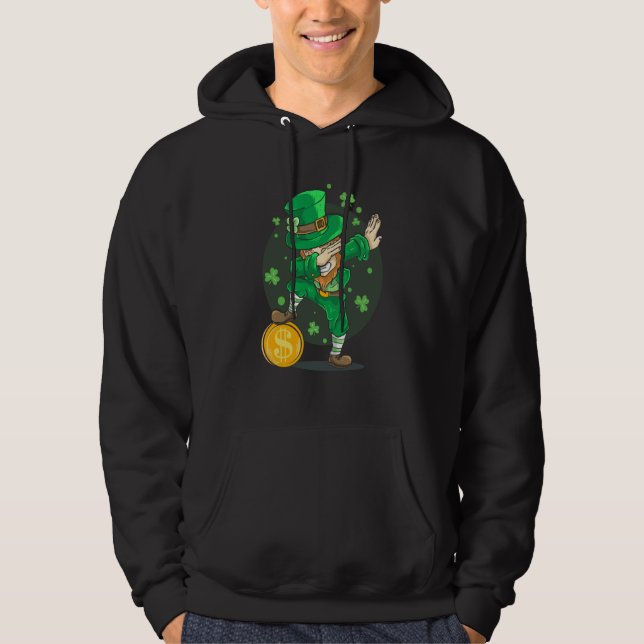 VESTE À CAPUCHE BITCOIN DABBING LEPRECHAUN BITCOIN ST PATRICK'S DA (Devant)