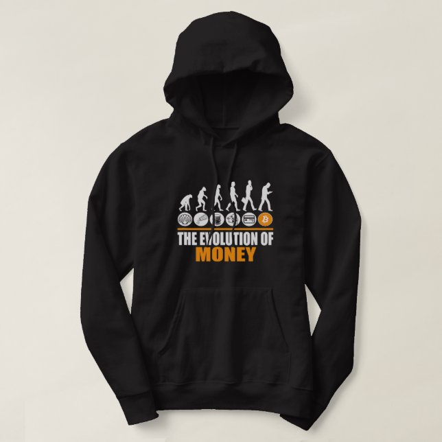 Veste À Capuche Bitcoin Evolution de l'argent drôle BTC Cryptocurr (Design devant)