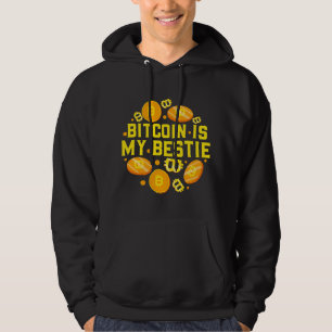 Veste À Capuche Bitcoin Golden Crypto Logo Bestie Friend Devise
