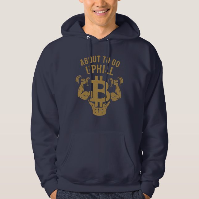 Veste À Capuche Bitcoin Muscle – About to Go Uphill (Devant)