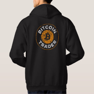 Veste À Capuche Bitcoin Trader Grunge Texte Cercle Ligne Dérouleme