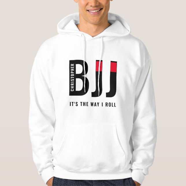 Veste À Capuche BJJ brésilien Jiu Jitsu ceinture noire personnalis (Devant)