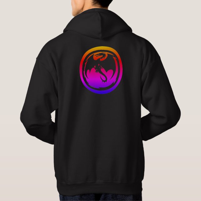 Veste À Capuche Black Dragon neon à capuchon noir sweatshirt retou (Dos)