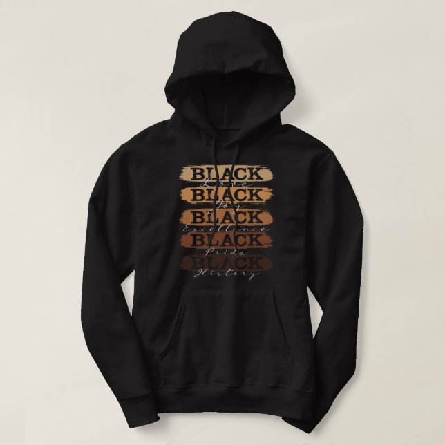 Veste À Capuche Black Love Joy Pride Histoire BHM Afro W (Design devant)