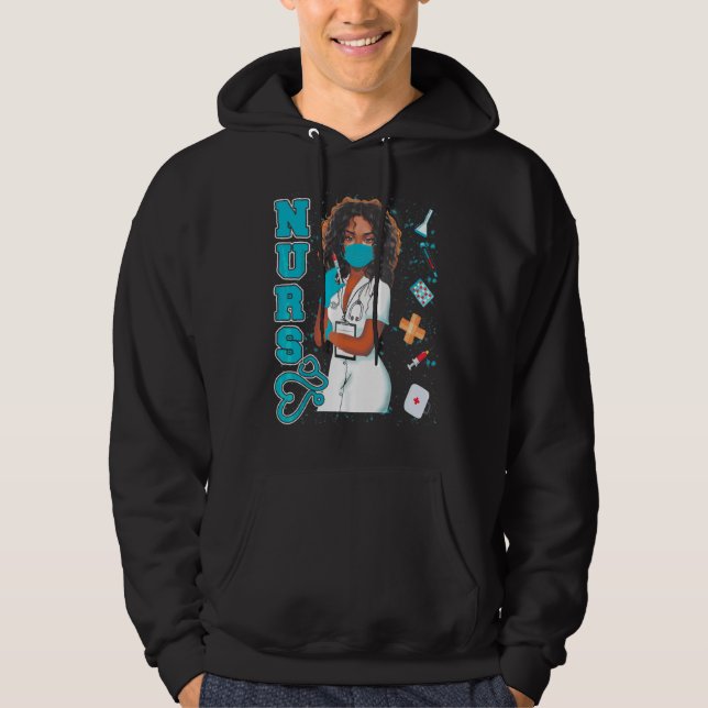 Veste À Capuche Black Nurse Uniforme Visage Masque Afro Africain N (Devant)