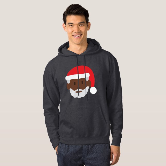 Veste À Capuche black santa claus emoji xmas mens hoody sweatshirt (Devant entier)