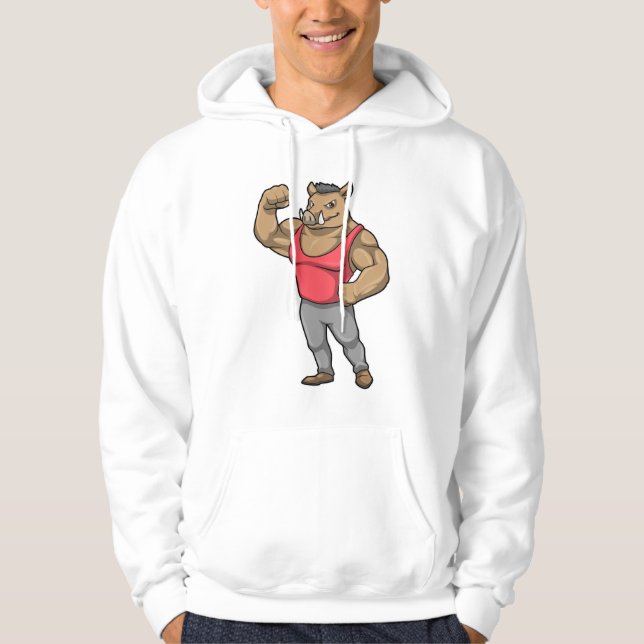Veste À Capuche Boar Bodybuilder Muscles Bodybuilding (Devant)