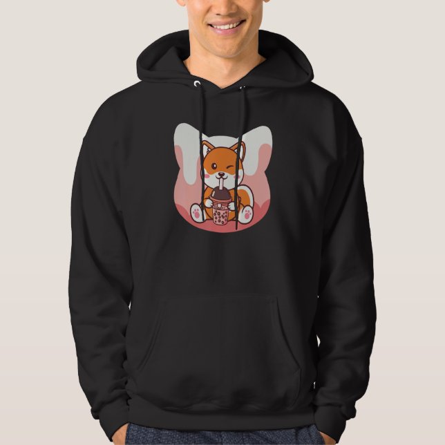 Veste À Capuche Boba Milk and Corgi Dog (Devant)