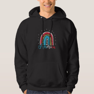 Veste À Capuche Boho Arc-en-ciel rouge bleu Empreinte de léopard a