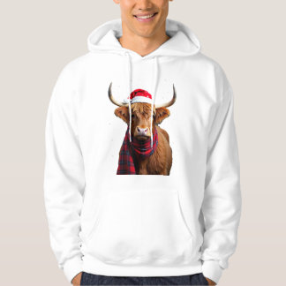 Veste À Capuche Boho Xmas T-Shirt de Noël Vache des Highlands (1)