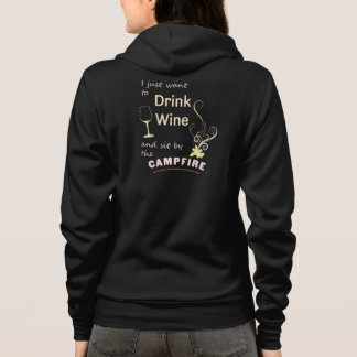 Veste À Capuche Boire du vin capuche de camping assis près du feu 