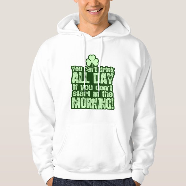 Veste À Capuche Boire hilare de Jour de la Saint Patrick (Devant)