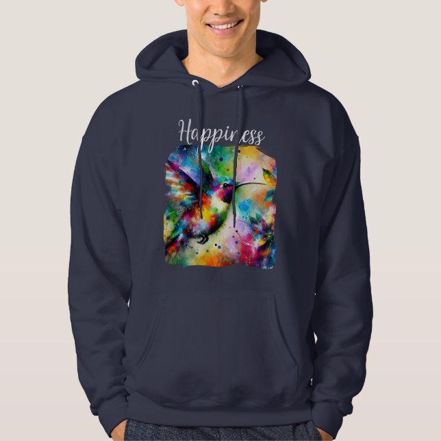 Veste À Capuche Bonheur impressionniste Whimsical Colibri (Devant)
