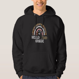 Veste À Capuche Bonjour 2e année léopard arc-en-ciel retour à l'éc