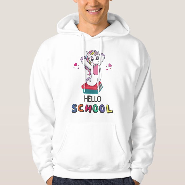 Veste À Capuche Bonjour école (Devant)