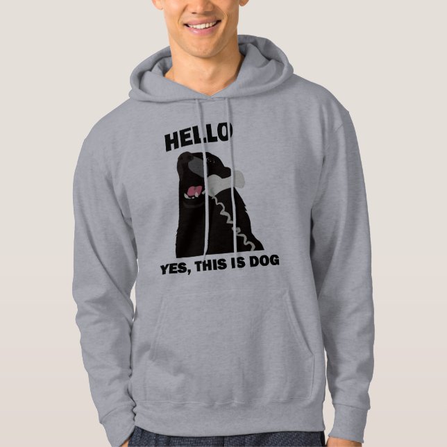 Veste À Capuche BONJOUR OUI C'EST téléphone de téléphone de CHIEN (Devant)
