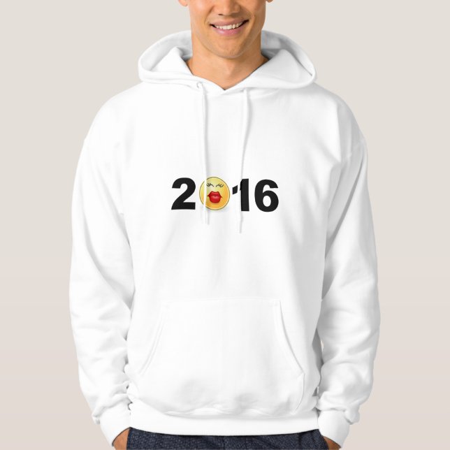 Veste À Capuche Bonne année 2016 Funny Sweet Kiss Numéro (Devant)