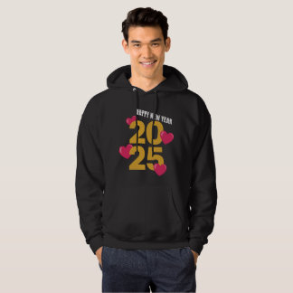 Veste À Capuche Bonne année 2025 - Design de coeur festif