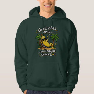 Veste À Capuche Bonnes Vibrations Uniquement, Peut-être des Snacks