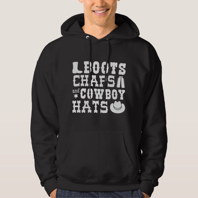 Veste À Capuche Boots Chaps Et Cowboy Casquettes (Devant)