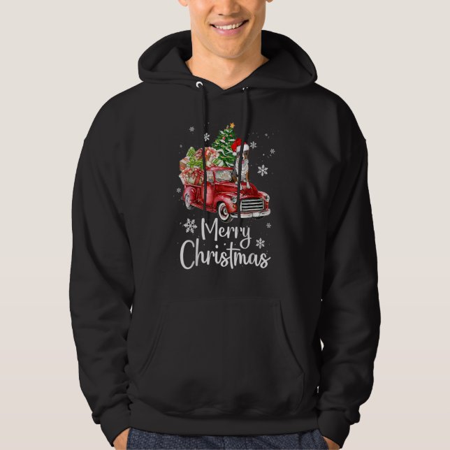 Veste À Capuche Bordure Collie Chien équitation Camion Rouge Arbre (Devant)