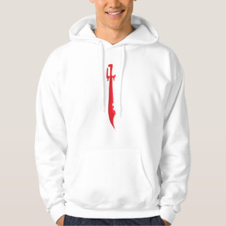 Veste À Capuche Bordure Écarlate – Conception d'Épée Intense