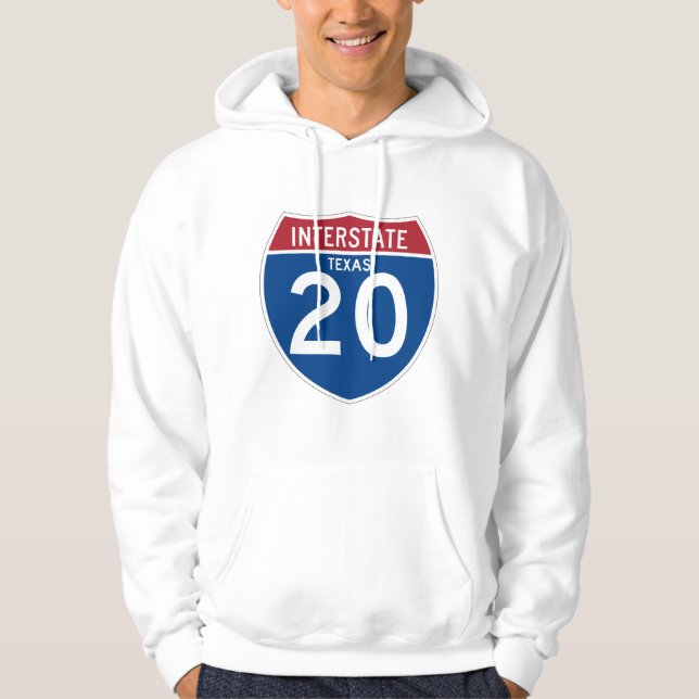 Veste À Capuche Bouclier d'autoroute nationale du Texas TX I-20 - (Devant)