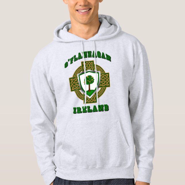 Veste À Capuche Bouclier irlandais O'Flannagan/Flannagan avec Croi (Devant)