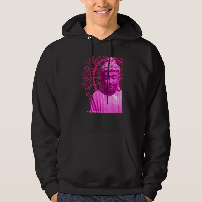 Veste À Capuche Bouddha Pink Mandala Metta Mindful amour gentilles (Devant)