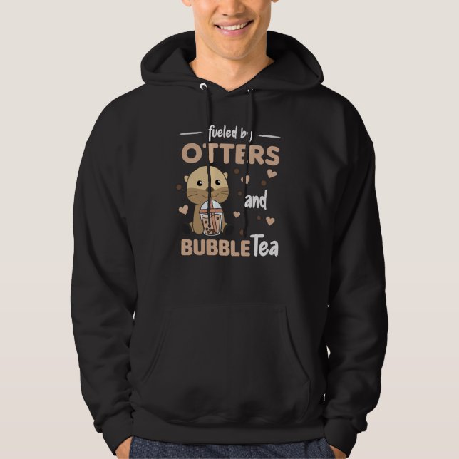 Veste À Capuche Boule Thé Otter Avec Chocolat Animaux mignons (Devant)
