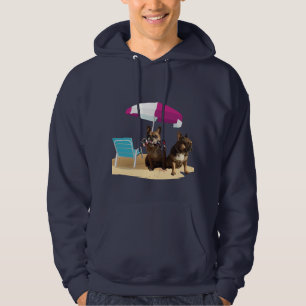 Veste À Capuche Bouledogue français mer Vacances French Bulldog