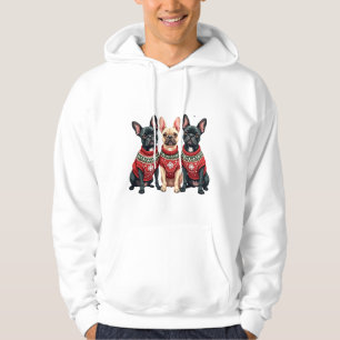 Veste À Capuche Bouledogues français de Noël Frenchie de Xmas