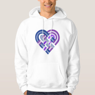 Veste À Capuche Bouton de coeur tissé Drapeau de fierté lesbienne 