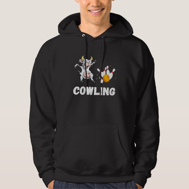 Veste À Capuche Bowling Cow Funny Bowling Bowler Strike Bowling Te (Devant)