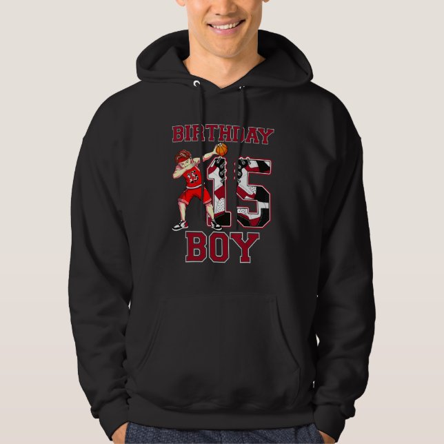 Veste À Capuche Boy Dabbing Basketball 15th Birthday Love Baskets (Devant)